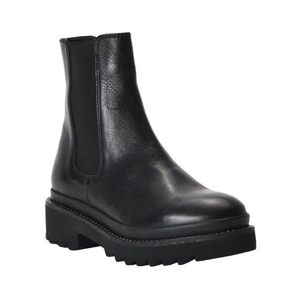 Nine West Cerra Chelsea Lug Sole Black Ankle Boots | Ireland 53O71-0K85